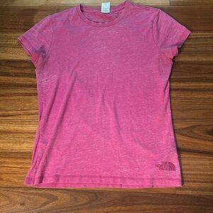 The north face heather pink‎  tribal design  t shirt semi sheer active wear